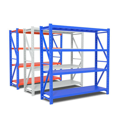 Bon prix Orange Blanc 4 rangées rack industriel métallique étagère de garage industriel en ligne